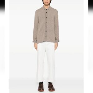 Brioni Cashmere Cardigan Long Sleeve Top Slim Fit Mens Size 52 IT 42 US